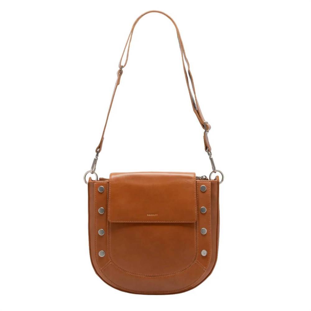 Hammitt Kayce saddle bag crossbody in cognac brown with silver - Picture 4 of 15